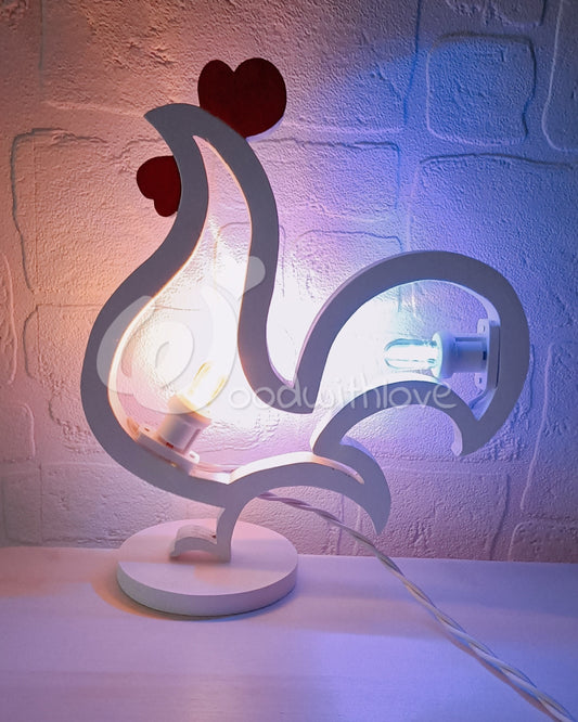 Luminaria pugliese realizzata a mano a Taranto a forma di gallo.