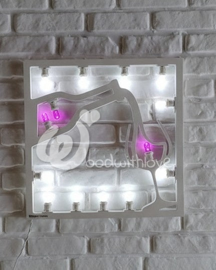 Luminaria Quadro con Calice di Vino realizzata a mano a Taranto.